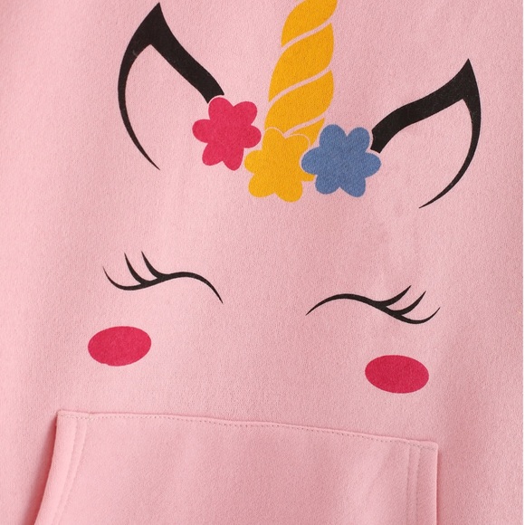 🆕🍒Trendy unicorn pink hoody medium Woman’s - Picture 4 of 5